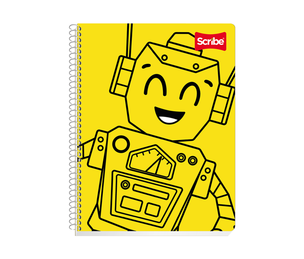 Cuaderno Scribe multilinea infantil robot