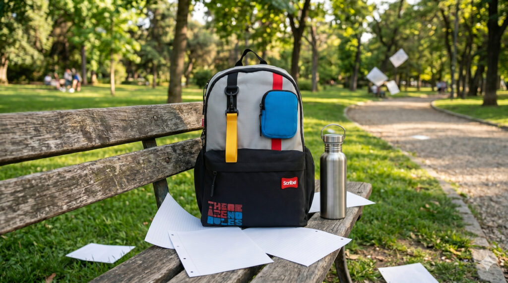 Mochila Scribe en el parque