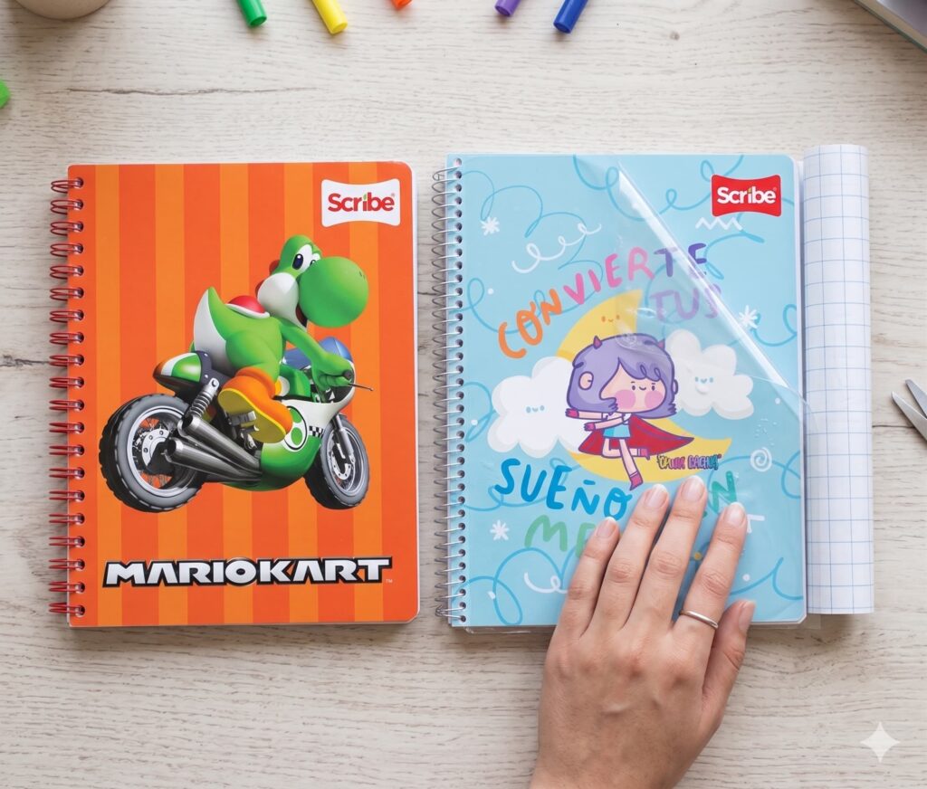 Cuadernos scribe forrados con plástico