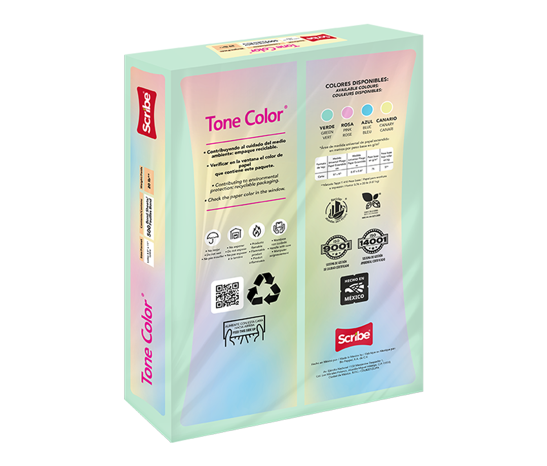 paquete de hojas de papel verdes Scribe ToneColor