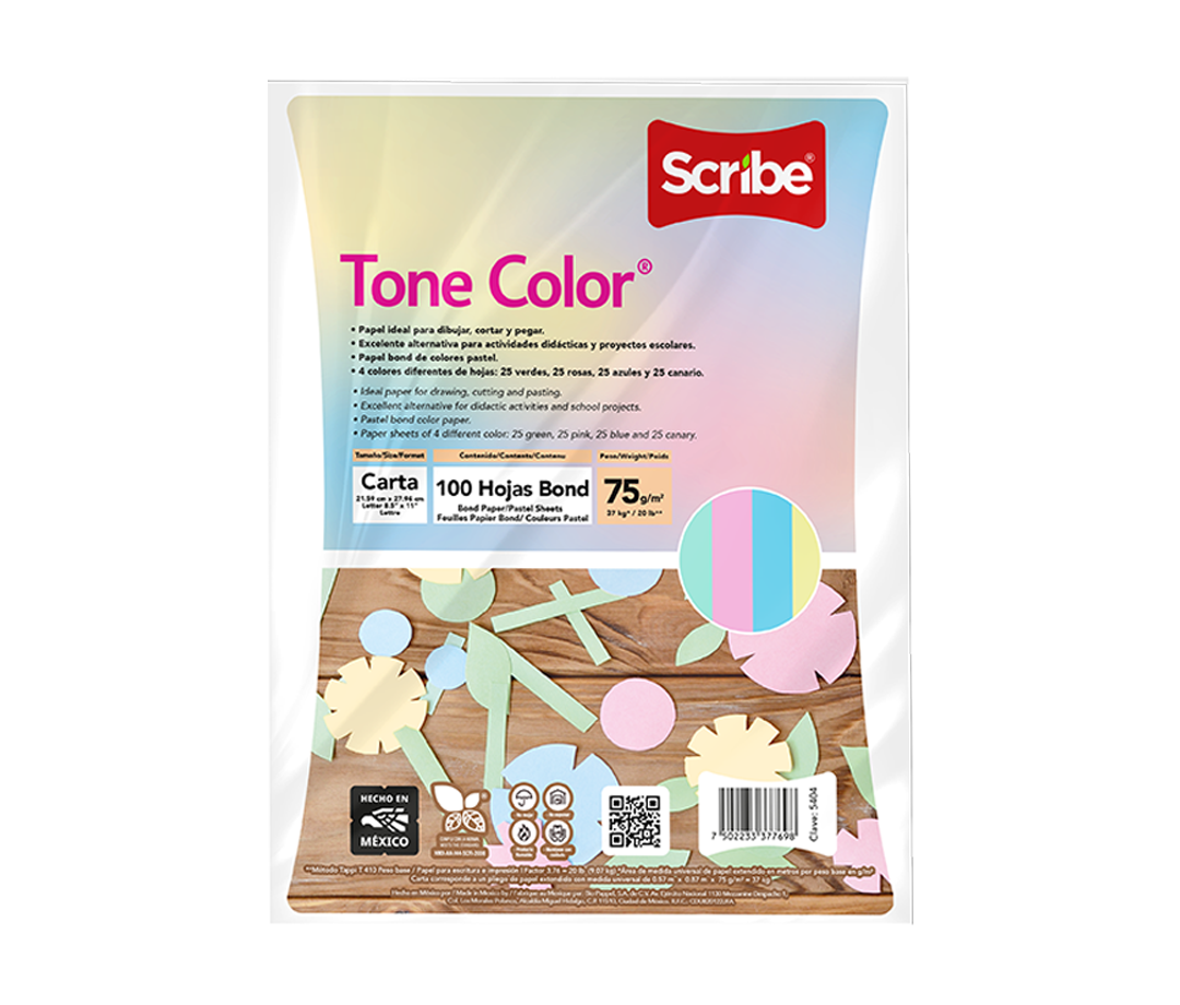 paquete de hojas de papel de colores Scribe ToneColor